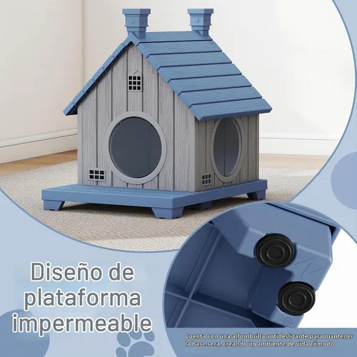Vista 6 de Casa para gatos al aire libre, resistente a la intemperie, casas de resina duradera para gatos interiores y exteriores, refugio para gatos al aire