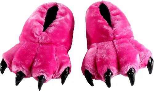 Vista 6 de Ibeauti 2 pares de pantuflas de pata de animal mullido para mujer