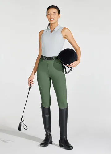 Vista 6 de Willit - Pantalones de equitación para mujer con asiento completo, mallas ecuestres de silicona, pantalones de equitación para montar a caballo