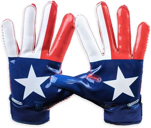 Vista 46 de Battle Sports - Guantes de fútbol americano para receptor abierto con dorso de mano, ultraadherentes y con agarre, antideslizantes, para adultos