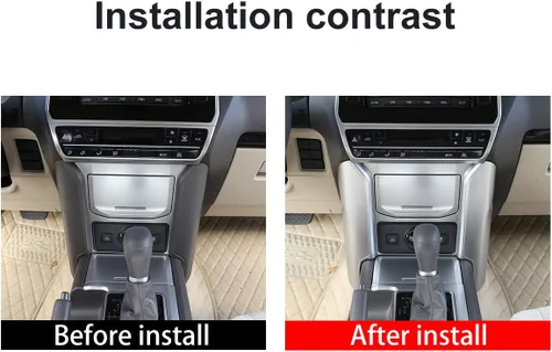 Vista 2 de YIWANG ABS Chrome Car Center Console Decoración Panel Cubierta Trim 2PS para Land Cruiser Prado FJ150 150 2014-2019 Auto Accesorios (Plata)