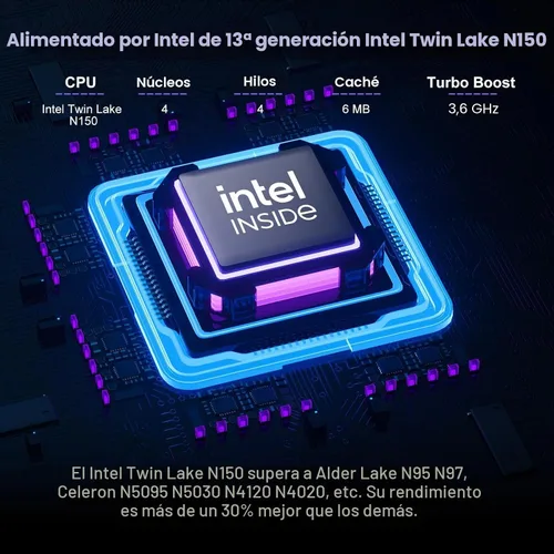 Vista 5 de HP Computadora portátil ultra ligera de 14 pulgadas 2026 Premium, MS Office, Copilot AI, CPU Intel de 4 núcleos, RAM DDR5 de 4 GB, almacenamiento