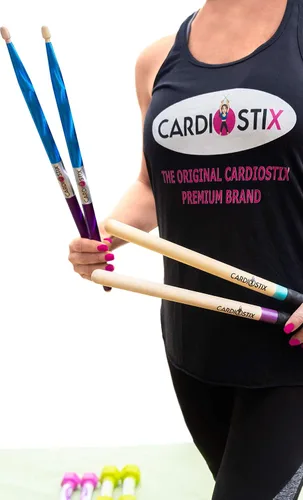 Vista 3 de CardioStix Baquetas cardiovasculares de madera de nogal americano de alta calidad de 8 onzas (1 par que elijas) Para batería, fitness, clase Negro