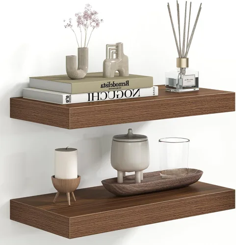 Vista 63 de Fun Memories Estantes flotantes – Estante de pared de 9.3 pulgadas de profundidad para decoración y almacenamiento – Estantería de exhibición