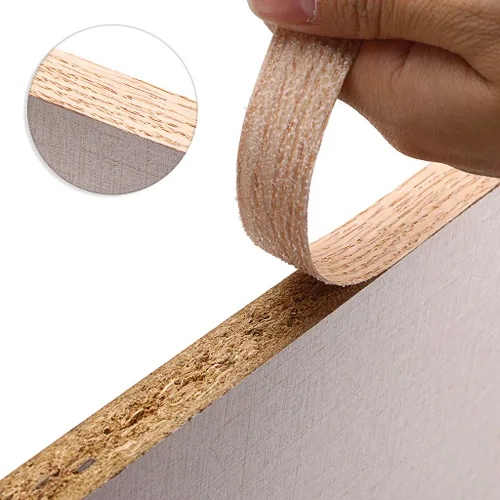 Vista 5 de Skelang Cinta de Chapa de Madera de Roble Rojo para Bordes Preengomada para Planchar con Adhesivo Termofusible Cinta de Bordes Flexible de Madera