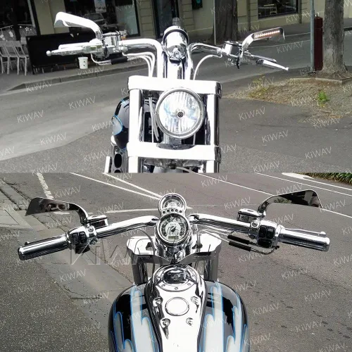 Vista 8 de KiWAV Señales de giro LED de aluminio estilo hacha compatibles con rosca Harley-Davidson de 5/16 pulgadas