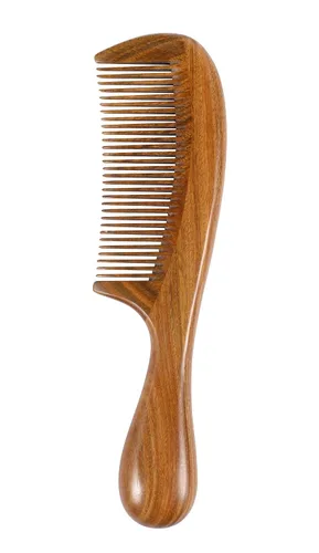 Vista 11 de Louise Maelys - Peine de dientes anchos de sándalo negro para cabello rizado Black Sandalwood Wide Tooth Comb For Detangling Curly, Thick Or Wavy