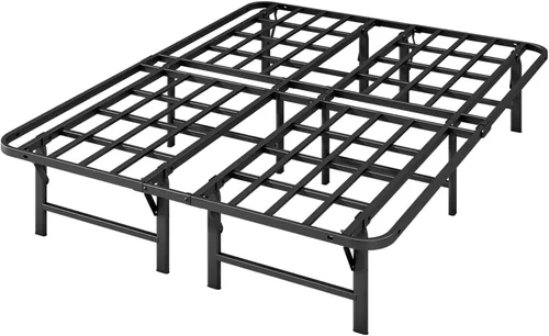 Vista 9 de Marcos de cama plegables individuales resistentes, base de colchón resistente de 14 pulgadas de alto, marco de cama de plataforma metálica