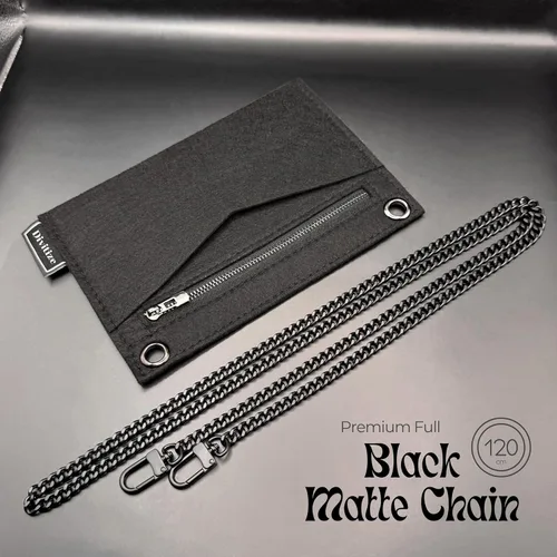Vista 14 de Conversion Kit compatible with Monogram Clutch, Insert with 120cm - 47" inches Premium Gold Chain, Wristlet Insert Wallet on Chain (Lime)