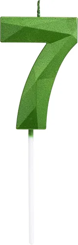 Vista 12 de Velas verdes para pastel de cumpleaños, velas con números de pastel de boda, diseño 3D para decoración de pastel para fiesta (verde, número 1)