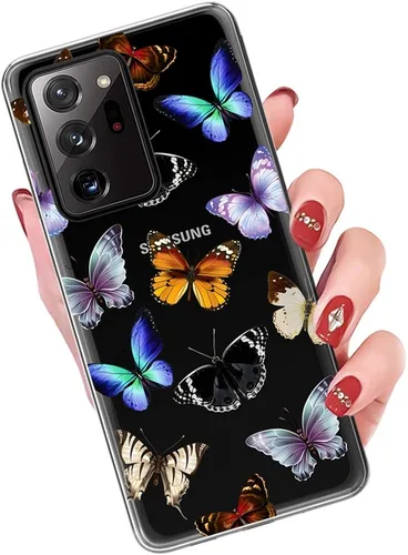 Vista 5 de Funda para Galaxy Note 20 Ultra 5G, para Samsung Note 20 Ultra Linda, funda transparente flexible de TPU de goma suave de silicona para Samsung