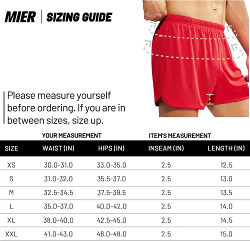 Vista 7 de MIER Men's 3''5'' Athletic Running Shorts with Liner Quick Dry Active Lightweight Gym Sports Workout Shorts for Men