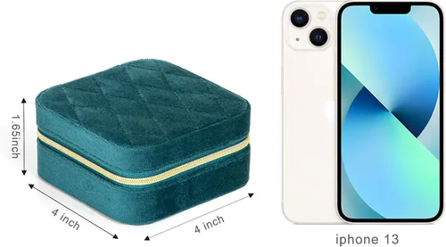 Vista 6 de KAMIER Cajas de joyería pequeñas para mujer, estuche de joyería portátil de viaje, caja organizadora de joyas de terciopelo de felpa para aretes