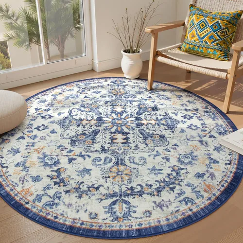 Vista 16 de Lahome Alfombra Floral Bohemio Medaillon - 2x3 Pequeña Alfombra de Baño Rosa Caliente, Alfombra de Cocina, Lavable a Máquina, Antideslizante, Suave