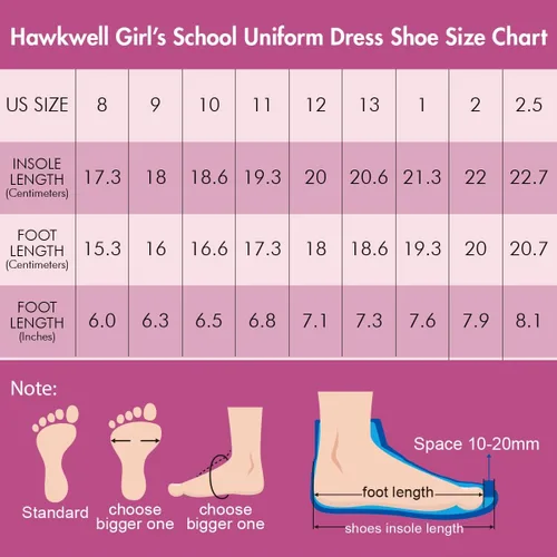 Vista 6 de Hawkwell Zapatos de vestir para uniforme escolar con correa para niña Mary Jane Flats