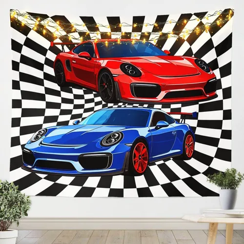 Vista 23 de Tapiz de juegos para niños pequeños de 51 x 59 pulgadas, tapices de decoración de sala de juegos para adolescentes, consola de juegos para niños