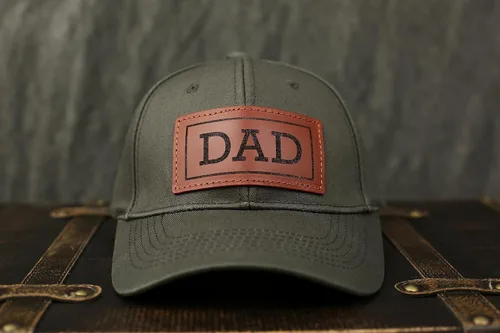 Vista 3 de Gorra de camionero para papá, gorra de béisbol, gorra de papá, gorra de cuero grabada con láser