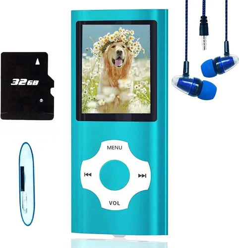 Vista 7 de Hotechs - Reproductor de MP3, reproductor de música MP3 con tarjeta SD de memoria de 32 GB, pantalla LCD digital clásica delgada de 1.82 pulgadas