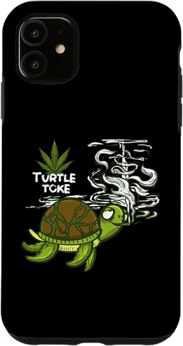 Vista 5 de iPhone 15 Fumar High Turtle Funny Weed 420 Marihuana Joint Stoner Case