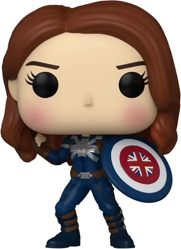 Vista 3 de Funko POP Marvel: ¿Y si? Capitán Carter, traje sigiloso, multicolor
