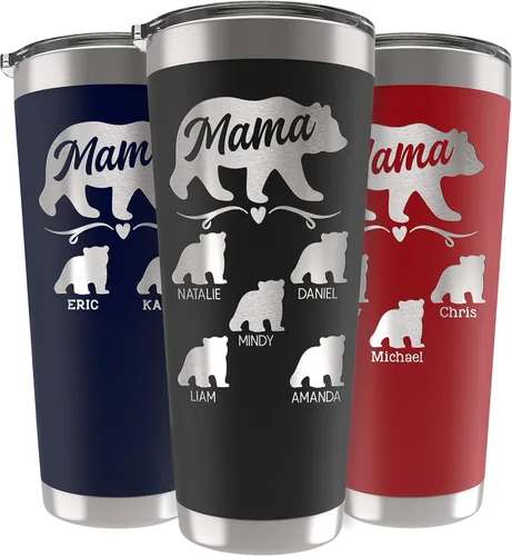 Vista 15 de Vaso de Mamá Oso, vaso personalizado para mamá Oro Rosa
