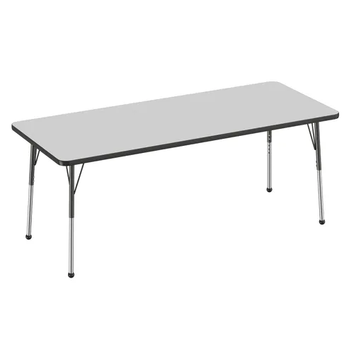 Vista 20 de FDP - Mesa rectangular para actividades escolares y de oficina (24 x 36 pulgadas), patas estándar con deslizadores giratorios, altura ajustable
