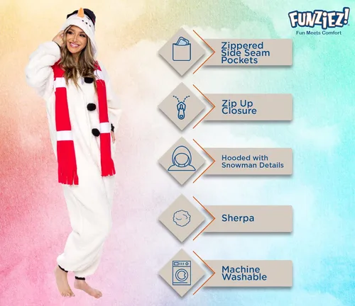 Vista 4 de FUNZIEZ - Mameluco para adultos disfraz de animal de Halloween traje de cosplay de felpa de una pieza para mujeres y hombres
