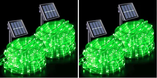 Vista 28 de JMEXSUSS 2 * 200 luces LED rosas solares tipo cuerda, 66 pies IP65 impermeables, luces solares de cadena para exteriores, 8 modos de luces navideñas