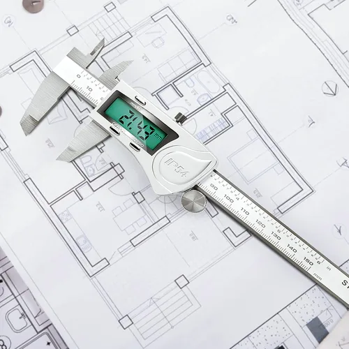 Vista 7 de Calibre digital electrónico de Vernier, herramienta de medición, micrometro electrónico impermeable IP54, calibre de vernier de acero inoxidable