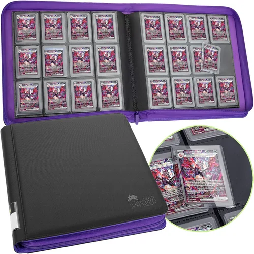 Vista 10 de Toploader - Carpeta de almacenamiento para tarjetas intercambiables, 384 12 bolsillos para Yugioh, MTG, TCG, carpetas de tarjetas para tarjetas