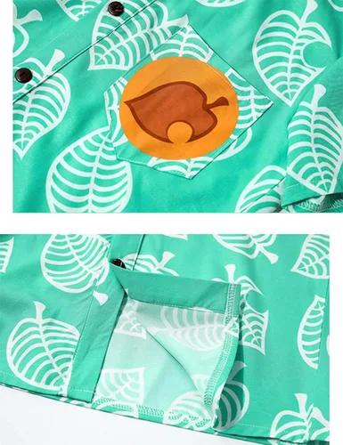 Vista 6 de Camisa unisex para cosplay, manga corta con botones para adultos, niños, hombres, mujeres, niñas y niños