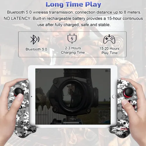 Vista 5 de Megadream Control inalámbrico para teléfono celular, Gamepad Joystick para iPad iOS iPhone 141312, Android Samsung Tablet PC, certificado MFi