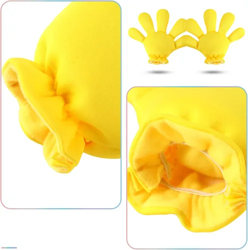 Vista 11 de Geyoga 2 pares de guantes grandes de disfraz de manos de dibujos animados, guantes de Halloween para fiestas, cumpleaños, juegos de rol, disfraces