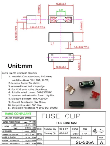 Vista 4 de 20 unids/lote PCB Montaje en Panel Bloques de Seguro Terminales de Seguridad Micro Mini Mediano Pequeño Universal Portafusibles de Coche