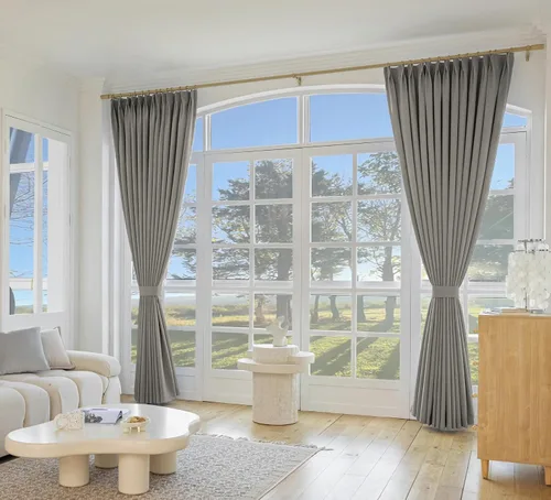Vista 17 de MUMFAS Cortina opaca para oscurecer la habitación, cortinas opacas de 63 pulgadas de largo, con aislamiento térmico y división de habitación