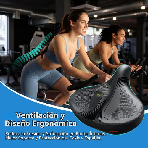 Vista 5 de DAWAY C40 Asiento de bicicleta ultra cómodo de gran tamaño, acolchado de espuma viscoelástica, asiento de bicicleta extra ancho, cojín ergonómico