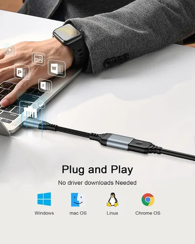Vista 5 de AILKIN Adaptador USB C a USB 3.0, adaptador OTG para Android, USB C macho a USB hembra OTG cable para iPhone 17/17e/17Pro/Air/16 Pro/16e/16/15 Pro