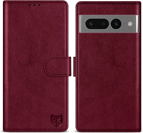 Vista 11 de ZZXX Funda tipo cartera para Google Pixel 7 con bloqueo RFID, ranura para tarjetas, función atril, cierre magnético, funda protectora de cuero