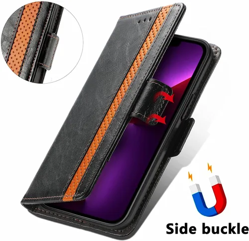 Vista 6 de bojioderf Funda compatible con Nothing Phone 1, compatible con Nothing Phone One (A063), cierre magnético, tarjetero/tarjetero, color negro