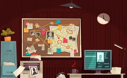 Vista 2 de Detective Theme Backdrop 5x3ft Cartoon Wanted Map Banner Photography BackgroundTable Props RBJLSUH227