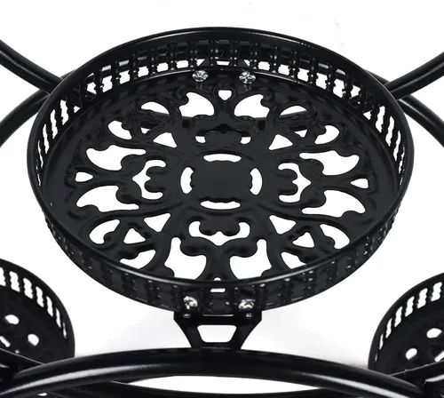 Vista 8 de Soporte de metal para plantas de 6 niveles con ruedas, soporte para macetas para plantas de interior, soporte para plantas de interior, soporte