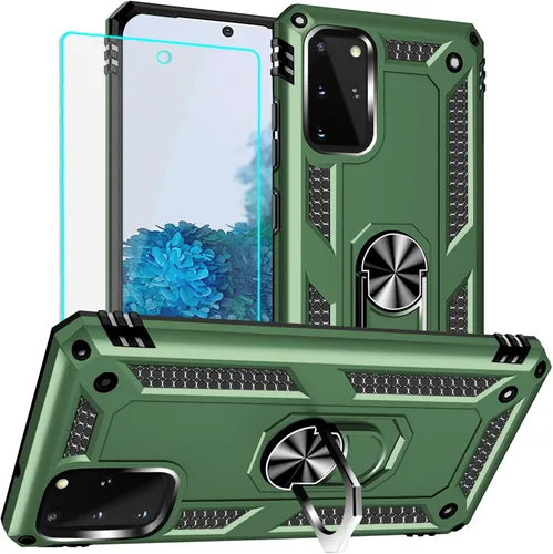 Vista 18 de Yiakeng Funda para Samsung Galaxy S20 FE, funda Galaxy S20 FE 5G con protector de pantalla HD, fundas protectoras de grado militar con anillo