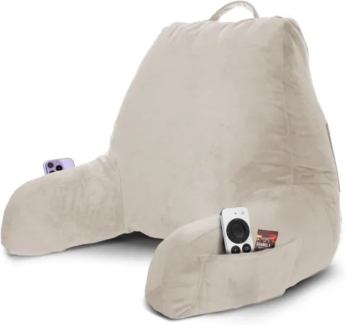 Vista 17 de Nestl Almohada de lectura para niños y adolescentes con espuma viscoelástica triturada, almohadas de respaldo para leer, ver y jugar, uso