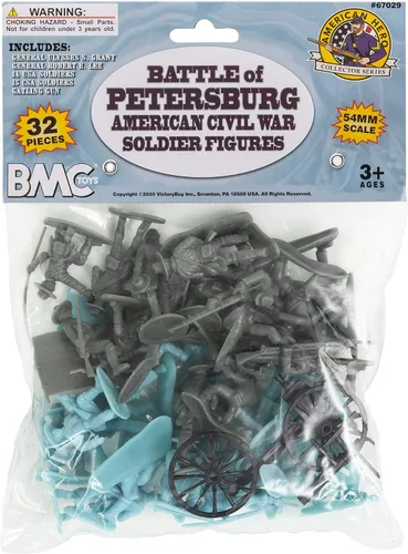 Vista 6 de BMC Civil War Plastic Army Men - 32 figuras de soldado de la batalla de Petersburgo