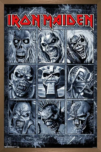 Vista 15 de Trends International Iron Maiden - Grid Wall Poster, 14.725" x 22.375", Barnwood Framed Version