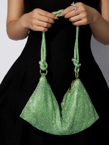 Vista 4 de SWEETV Bolso de noche para mujer, bolso de mano con diamantes de imitación para formalbodacóctelbaile de graduaciónfiestaclub, bolsas Hobo