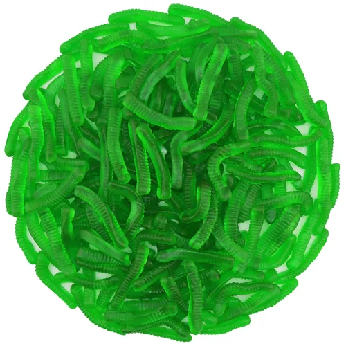 Vista 14 de FirstChoiceCandy Gusanos de gomita agridulce, varios sabores y colores sólidos (1 libra, frambuesa azul)