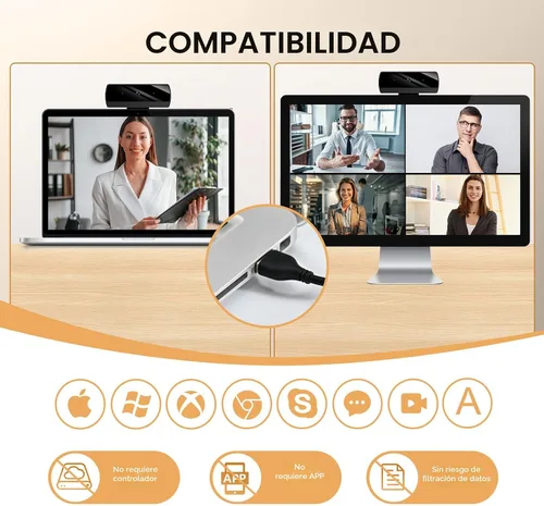Vista 4 de Diccik Cámara web 1080P con micrófono, cámara web de videollamadas Full HD, cámara web de corrección de luz HD para zoom/Skype/equipos, cámara web