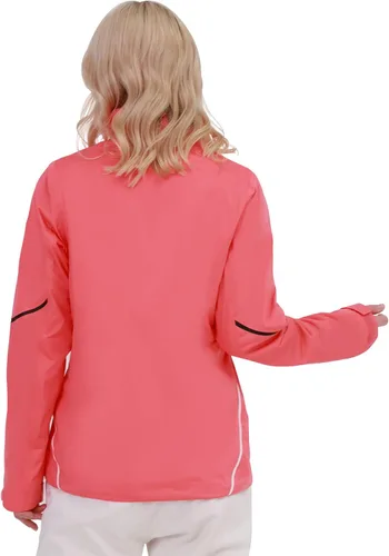Vista 7 de Chaqueta de lluvia de golf para mujer, impermeable, transpirable, cortavientos, ligera, para correr, senderismo, ciclismo, camping