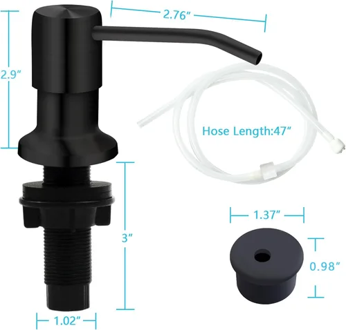 Vista 6 de Dispensador de jabón para fregadero, dispensador de jabón para fregadero Kichen, kit de tubo de extensión de 47 pulgadas, bomba dispensadora